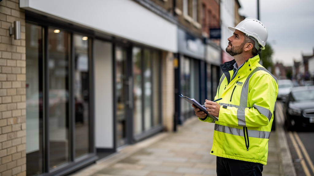 Commercial building survey being carried out by a professional surveyor in Coventry