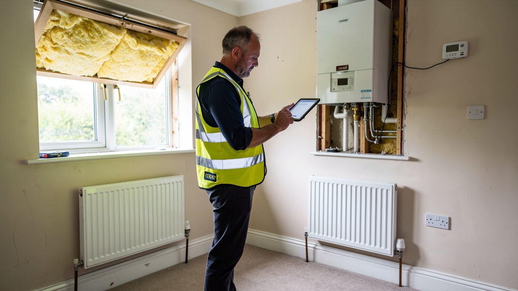 Energy efficiency assessment being conducted in a UK residential property
