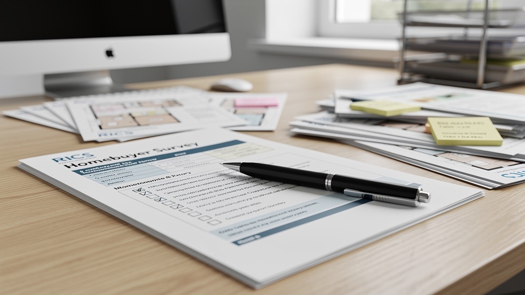 RICS Level 2 homebuyer survey report open on desk — guide to choosing the right survey